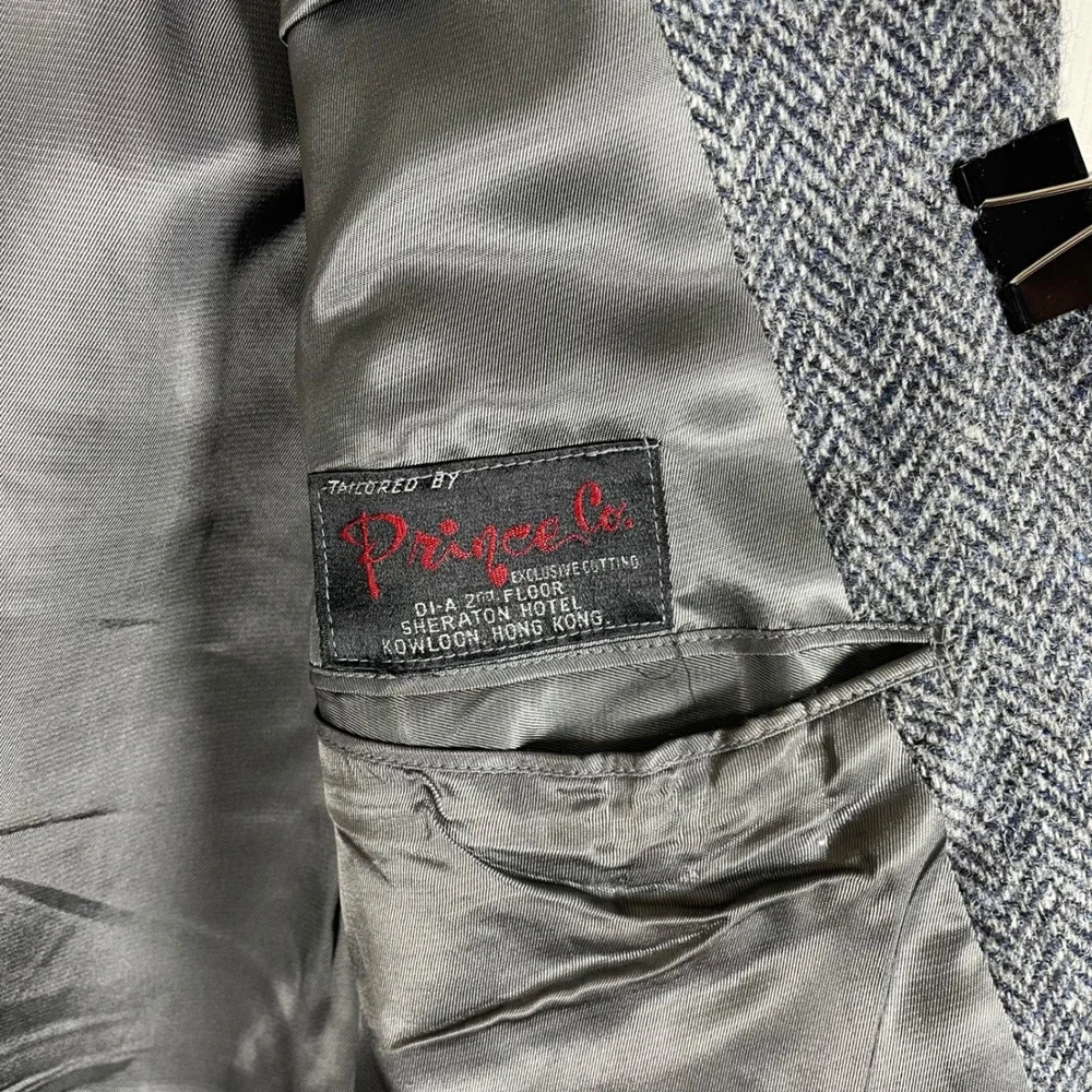 Harris Tweed Mens Grey Herringbone Wool Blazer Sports Coat Pringle 40R *Read*
